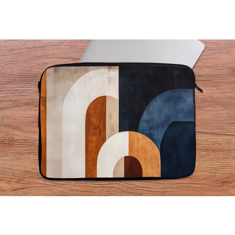 Abstract - Vormen - Donkerblauw laptophoes neopreen klein -tafel