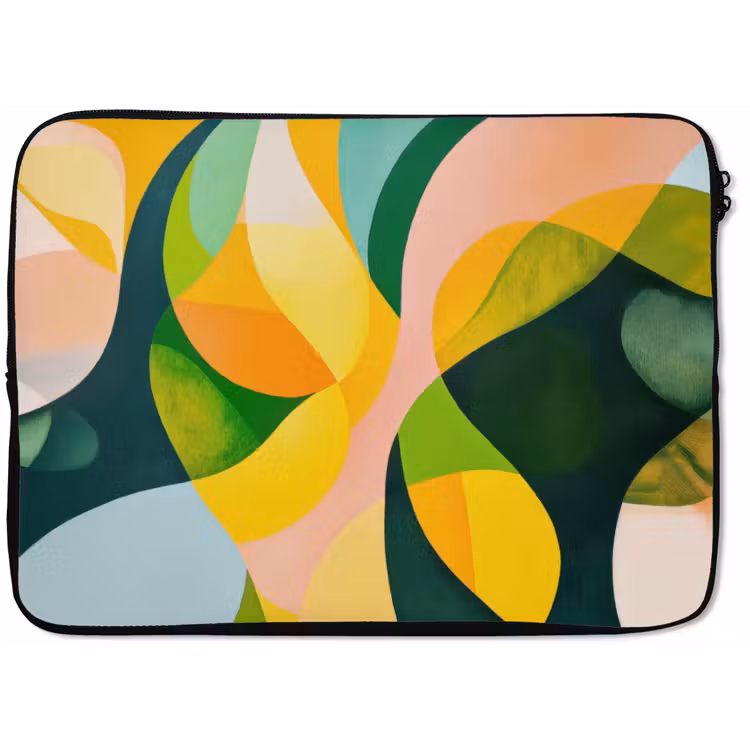 Abstract - Geel - Roze - Groen laptophoes neopreen klein -zkaufland3dotto