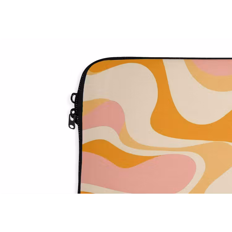 Abstract - Golvend - Oranje laptophoes neopreen klein -detail