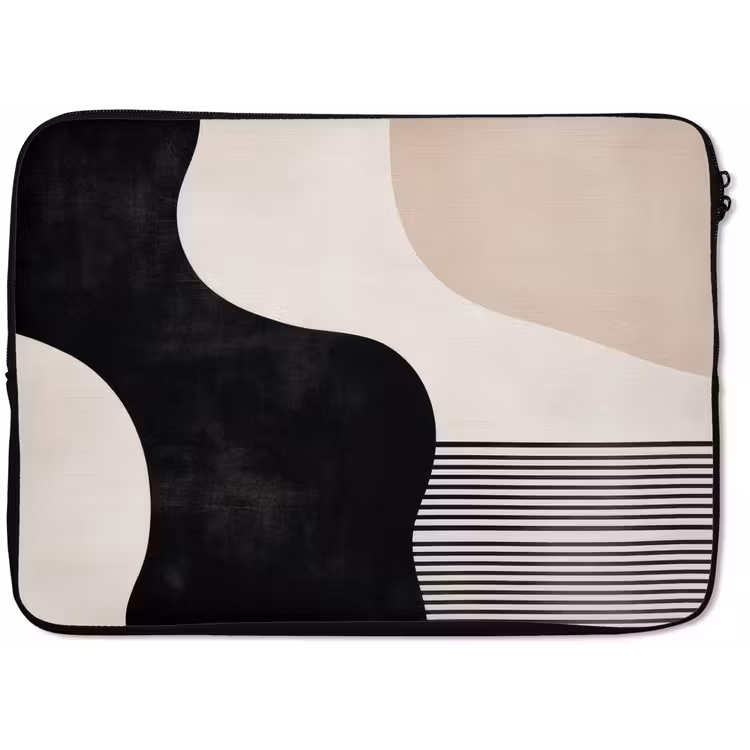 Abstract - Japandi - Beige - Modern laptophoes neopreen klein -zkaufland3dotto