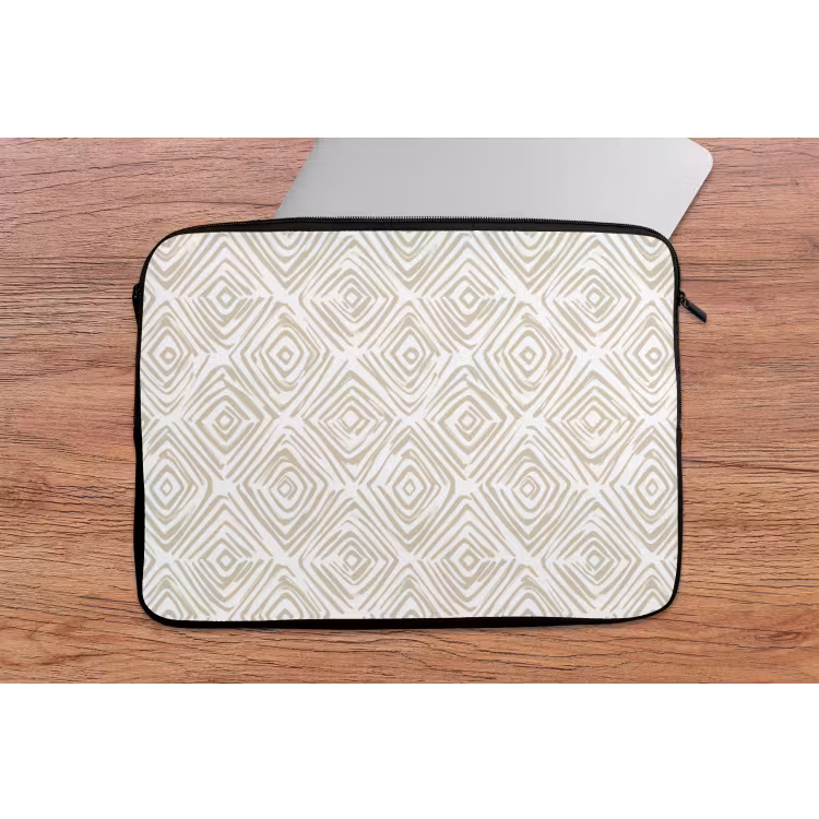 Abstract - Ruit - Beige laptophoes neopreen klein 279 -tafel