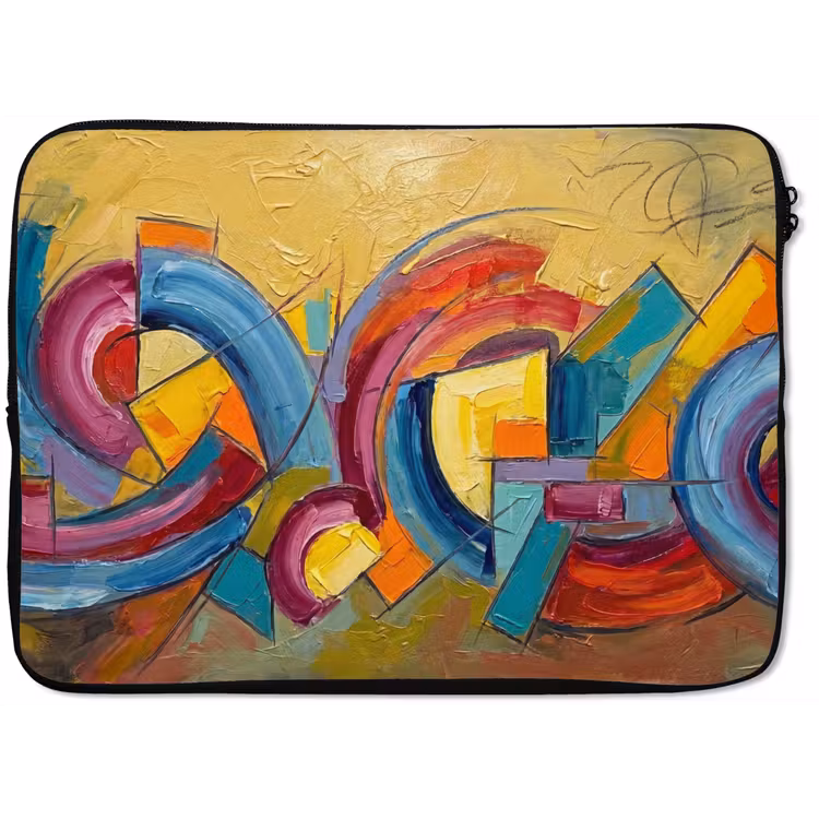 Abstract - Cirkels - Schilderij - Kleurrijk - Dynamisch laptophoes neopreen klein -zkaufland3dotto