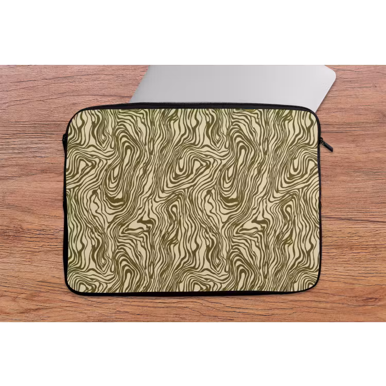 Abstract - Marmer - Groen laptophoes neopreen klein 279 -tafel