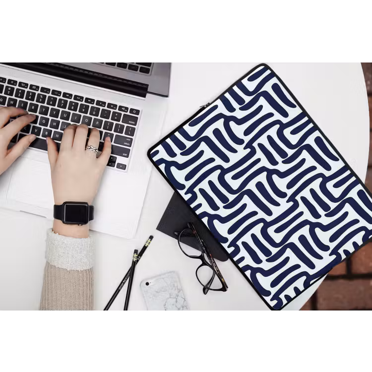 Abstract - Modern - Blauw laptophoes neopreen klein 279 -bureau
