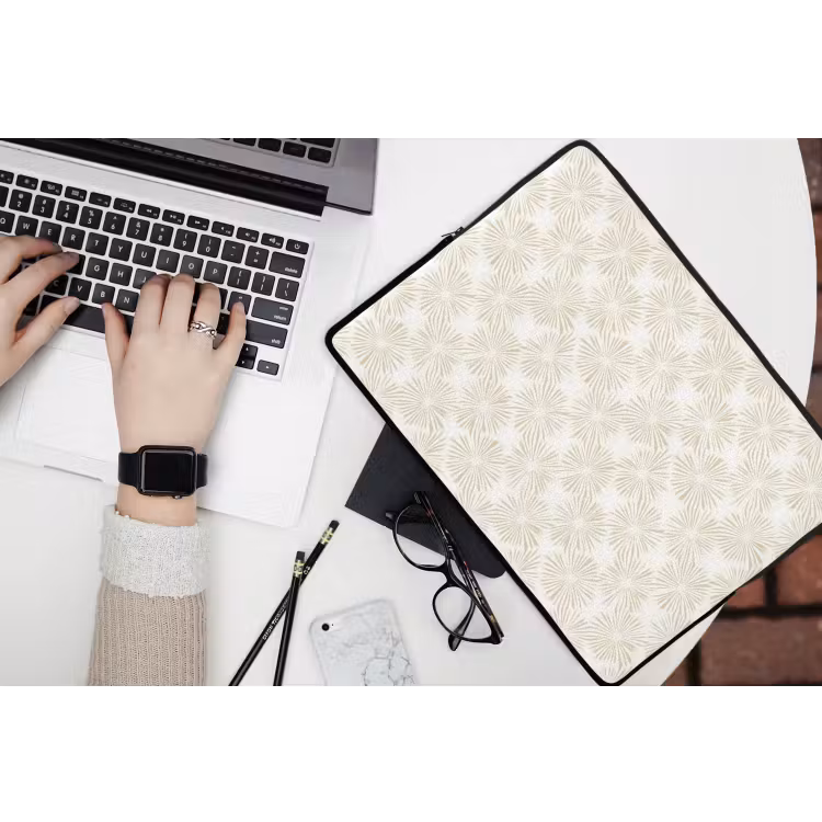 Abstract - Motief - Beige laptophoes neopreen klein 279 -bureau