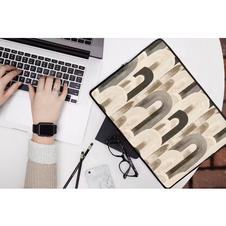Abstract - Patroon - Bogen laptophoes neopreen klein 279 -bureau