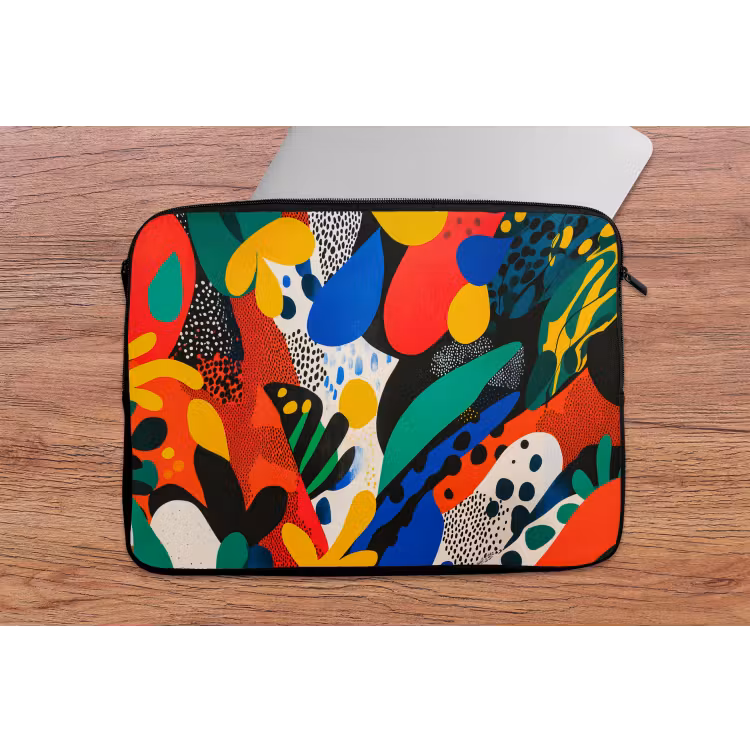 Abstract - Planten - Vormen - Kleurrijk laptophoes neopreen klein -tafel