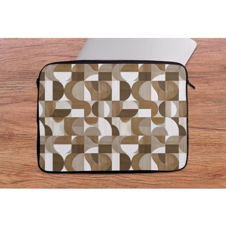 Abstract - Retro - Bruin laptophoes neopreen klein 279 -tafel