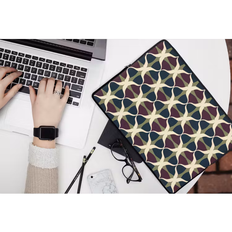 Abstract - Retro - Kleurrijk laptophoes neopreen klein 279 -bureau