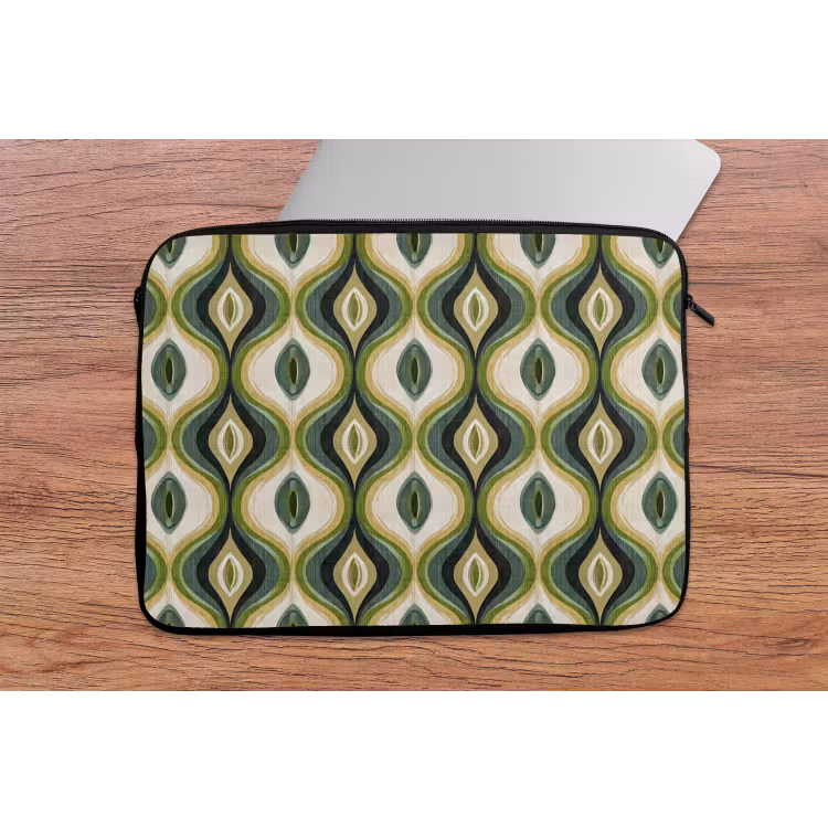 Abstract - Ritmisch - Groen laptophoes neopreen klein 279 -tafel