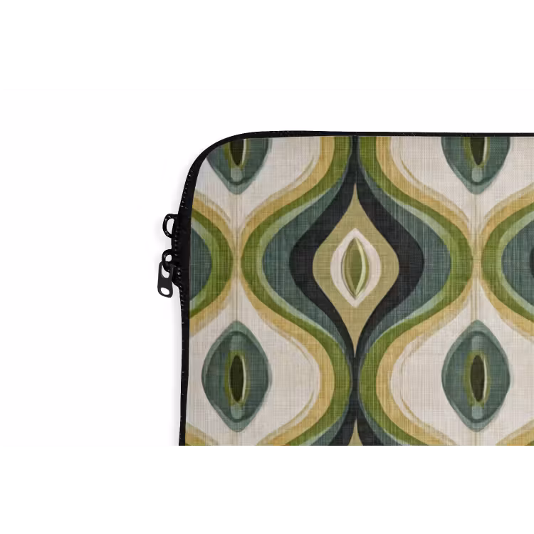 Abstract - Ritmisch - Groen laptophoes neopreen klein 279 -detail