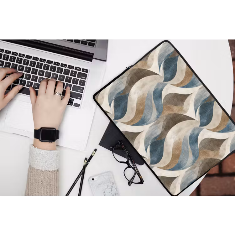 Abstract - Golven - Kleurrijk laptophoes neopreen klein 279 -bureau