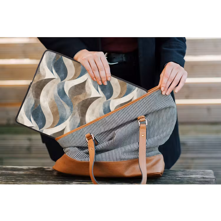 Abstract - Golven - Kleurrijk laptophoes neopreen klein 279 -tas