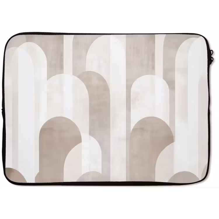 Abstracte bogen - Modern - Beige laptophoes neopreen klein -zkaufland3dotto