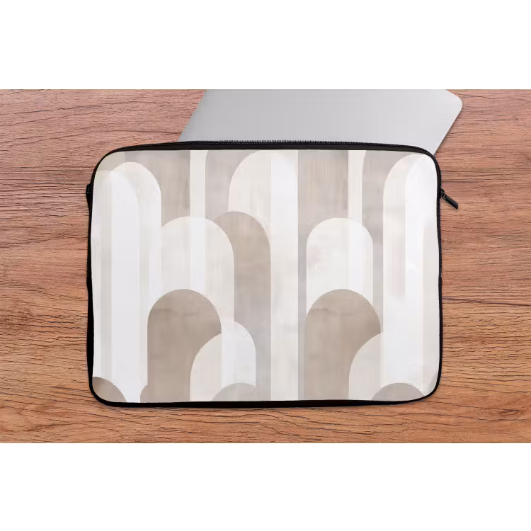 Abstracte bogen - Modern - Beige laptophoes neopreen klein -tafel