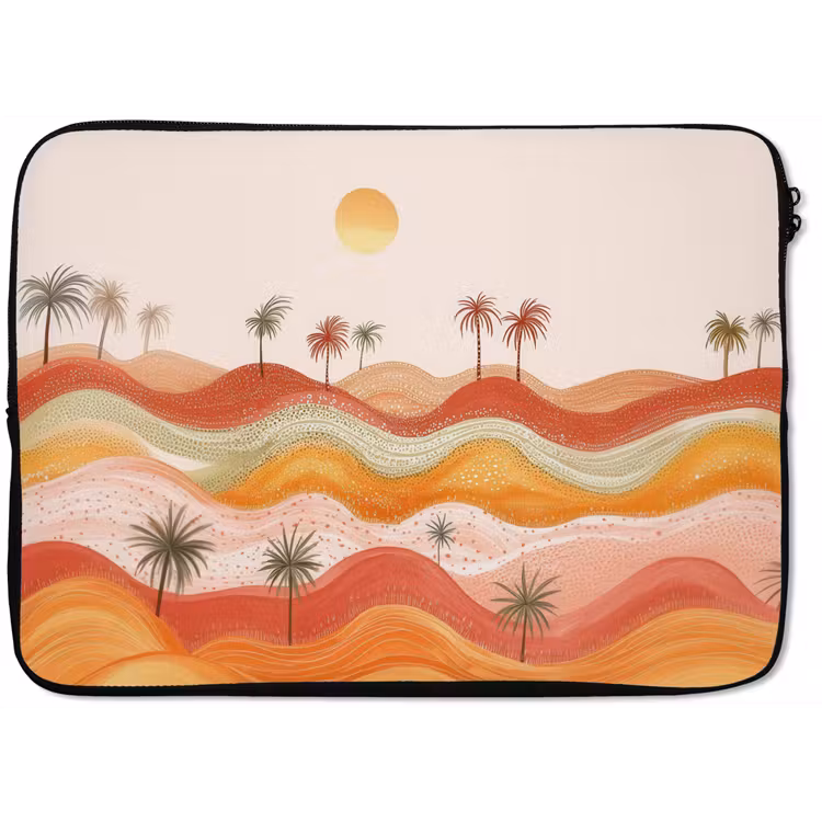 Abstract landschap - Palmbomen - Kleurrijk laptophoes neopreen klein -zkaufland3dotto