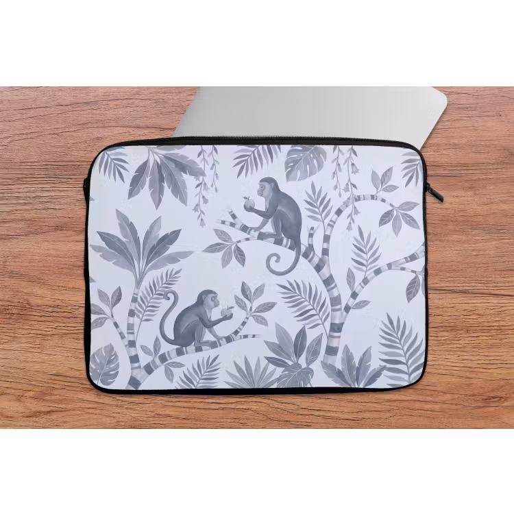 Aap - Boom - Bladeren - Jungle - Illustratie laptophoes neopreen klein -tafel