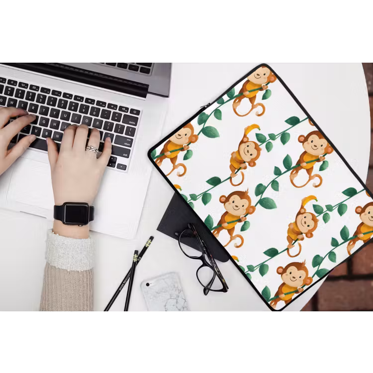 Apen - Lianen - Kleurrijk laptophoes neopreen klein 279 -bureau