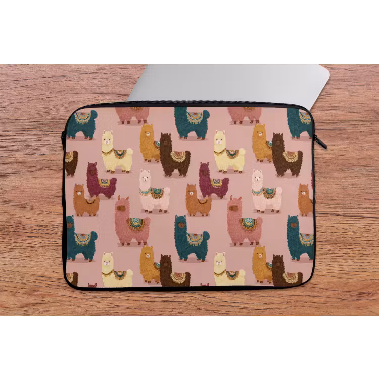 Alpaca's - Patroon - Kleurrijk laptophoes neopreen klein 279 -tafel