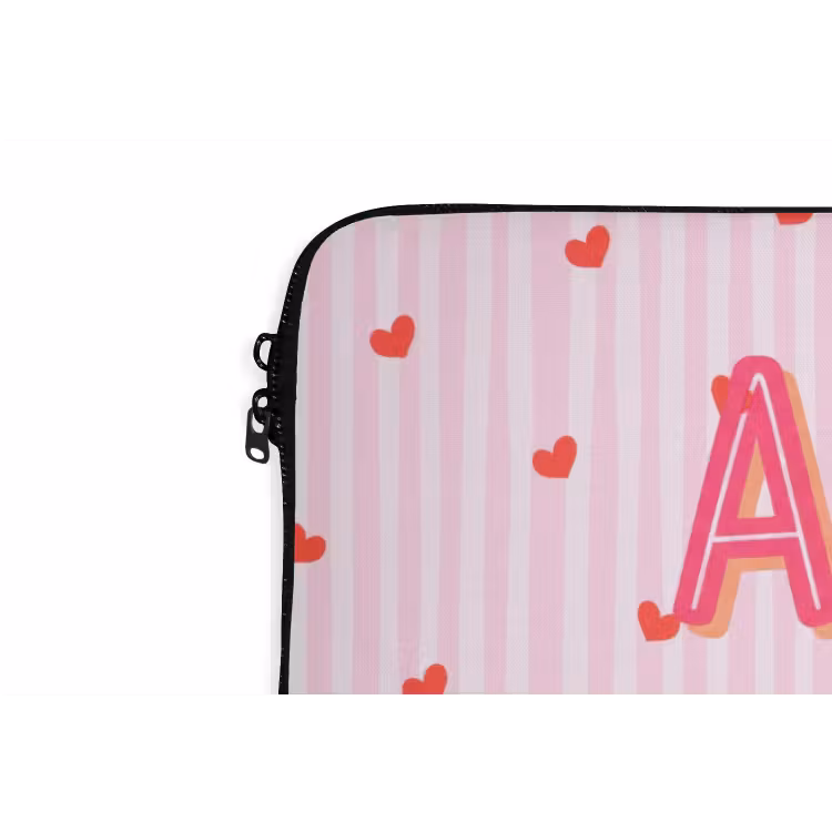 Amore vita sole - Roze - Hartjes laptophoes neopreen klein -detail