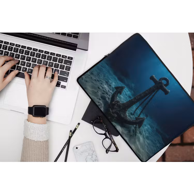 Anker - Ijzer - Zeebodem - Zand laptophoes neopreen klein -bureau