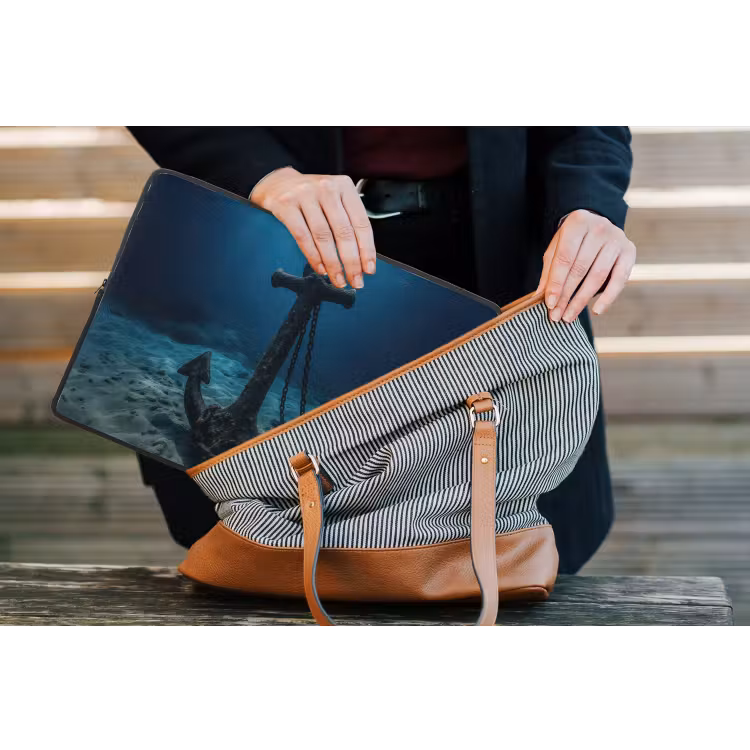Anker - Ijzer - Zeebodem - Zand laptophoes neopreen klein -tas