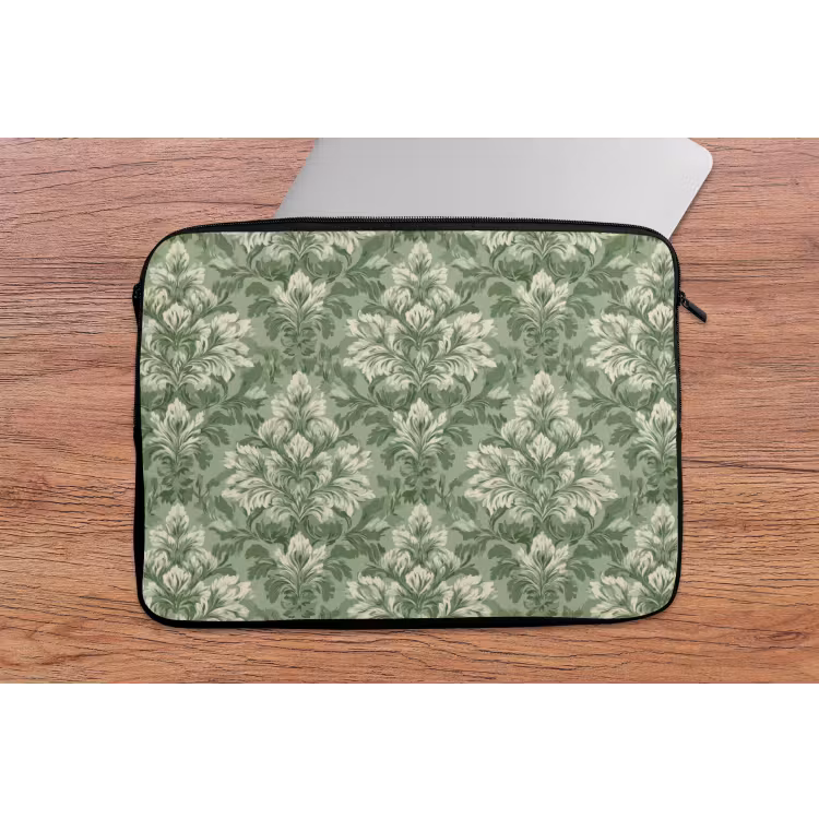 Sierlijk - Lichtgroen - Planten - Patroon - Getailleerd laptophoes neopreen klein 279 -tafel