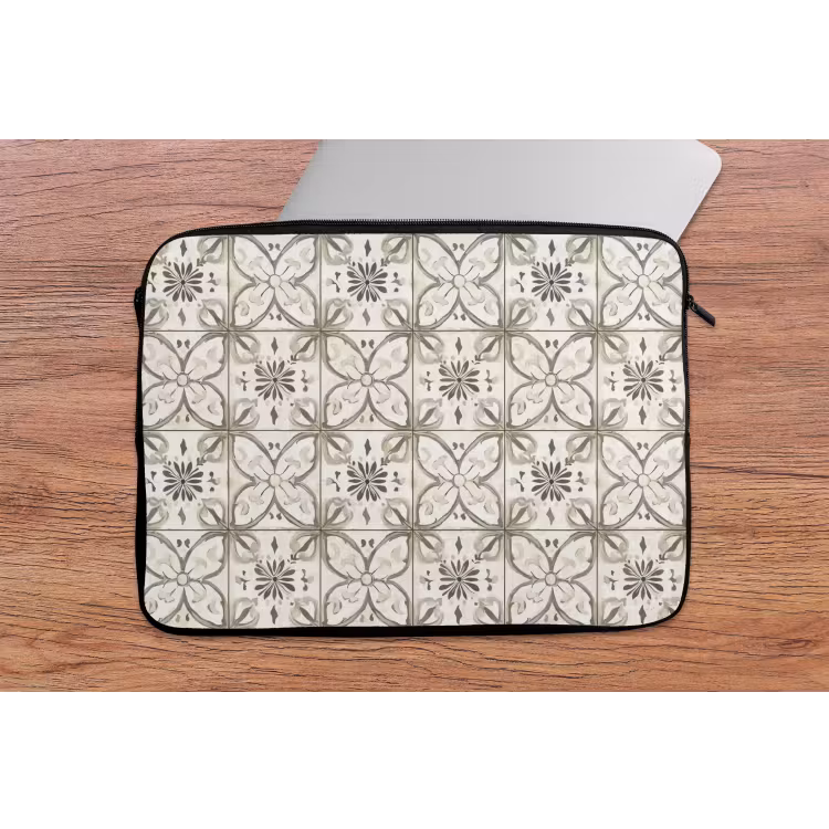 Antiek - Tegel - Beige laptophoes neopreen klein 279 -tafel