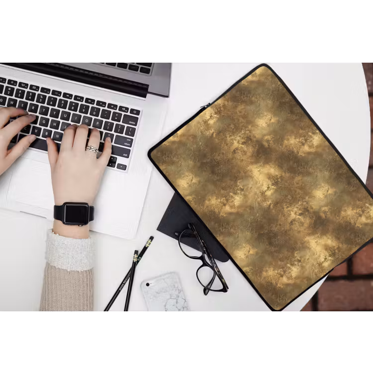 Antiek - Metaallook - Goud laptophoes neopreen klein 279 -bureau