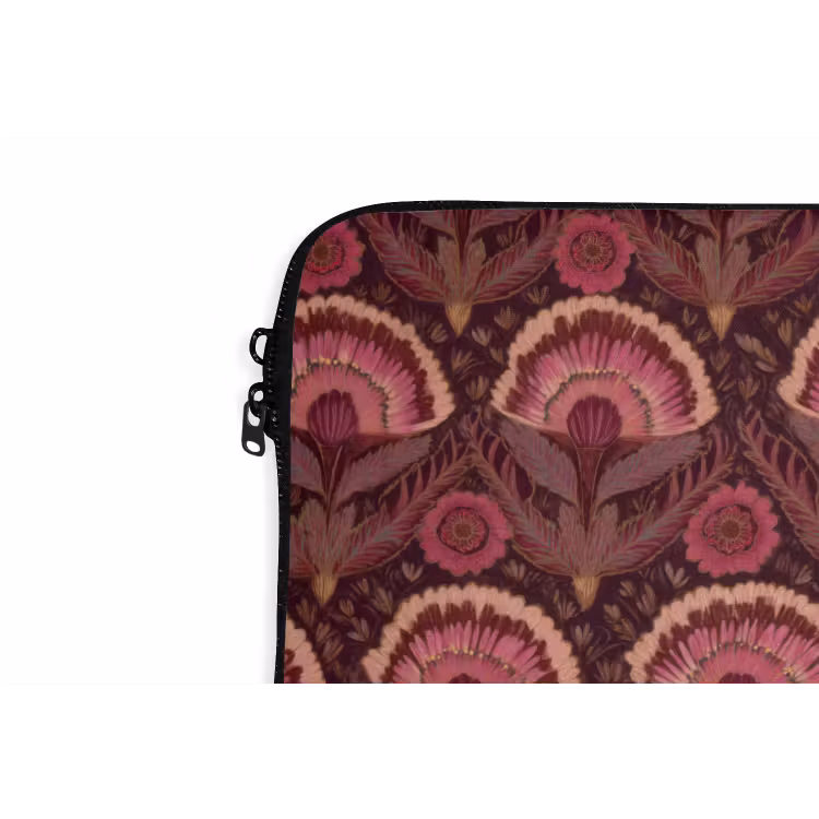 Antiek - Bloemen - Kleurrijk laptophoes neopreen klein 279 -detail