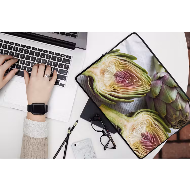 Laptop hülle - Artischocke – aufgeschnitten – Essen - Artisjok - Doorgesneden - Eten laptophoes neopreen klein