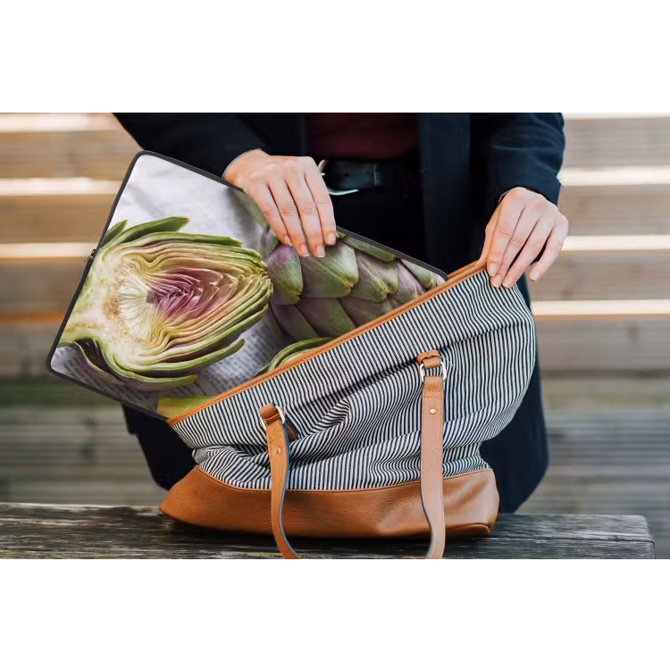 Laptop hülle - Artischocke – aufgeschnitten – Essen - Artisjok - Doorgesneden - Eten laptophoes neopreen klein