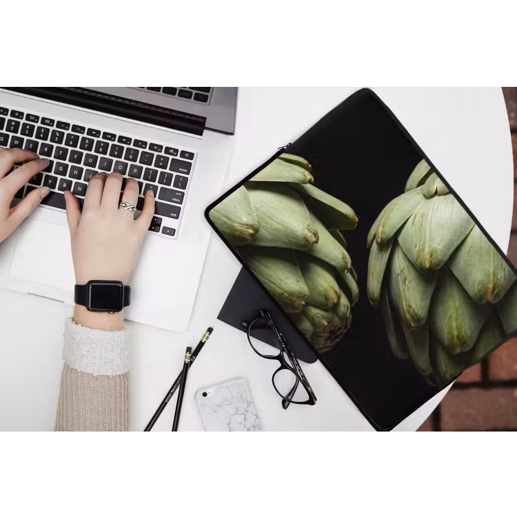 Laptop hülle - Artischocke – Grün – Essen - Artisjok - Groen - Eten laptophoes neopreen klein