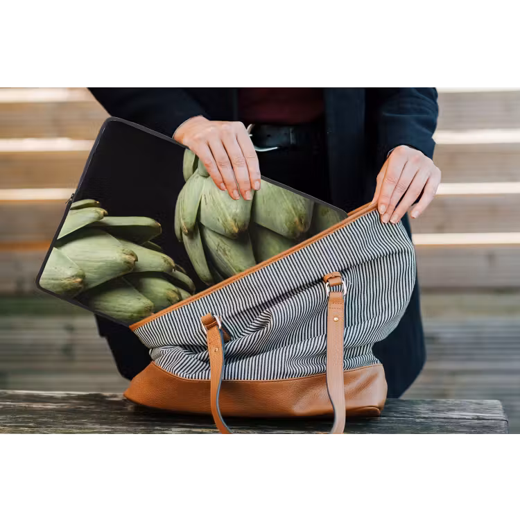 Laptop hülle - Artischocke – Grün – Essen - Artisjok - Groen - Eten laptophoes neopreen klein