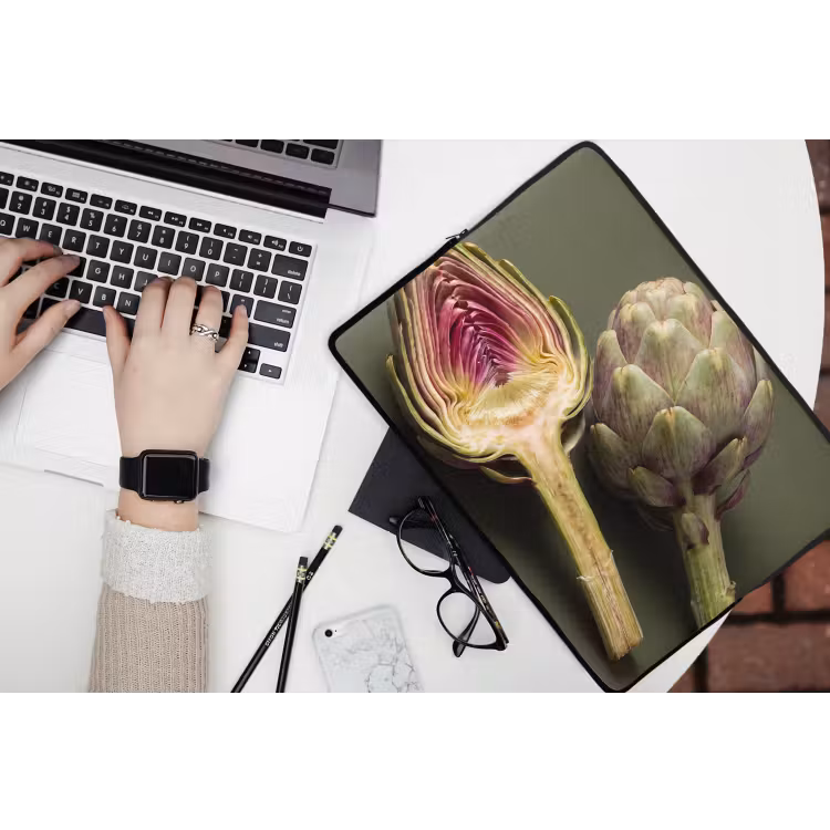 Laptop hülle - Artischocke – Violett – Lebensmittel - Artisjok - Paars - Voedsel laptophoes neopreen klein