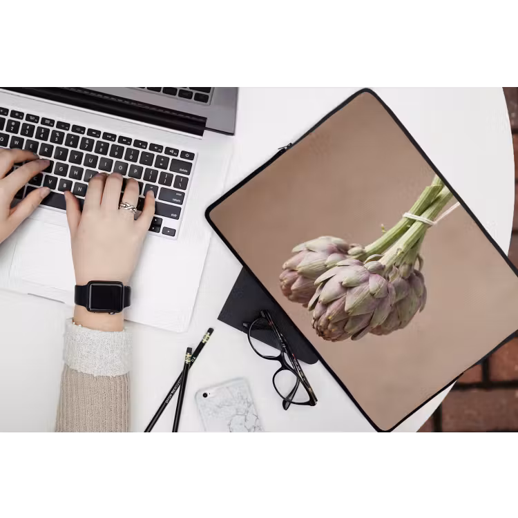 Laptop hülle - Artischocken – Hängend – Gemüse - Artisjokken - Hangend - Groenten laptophoes neopreen klein