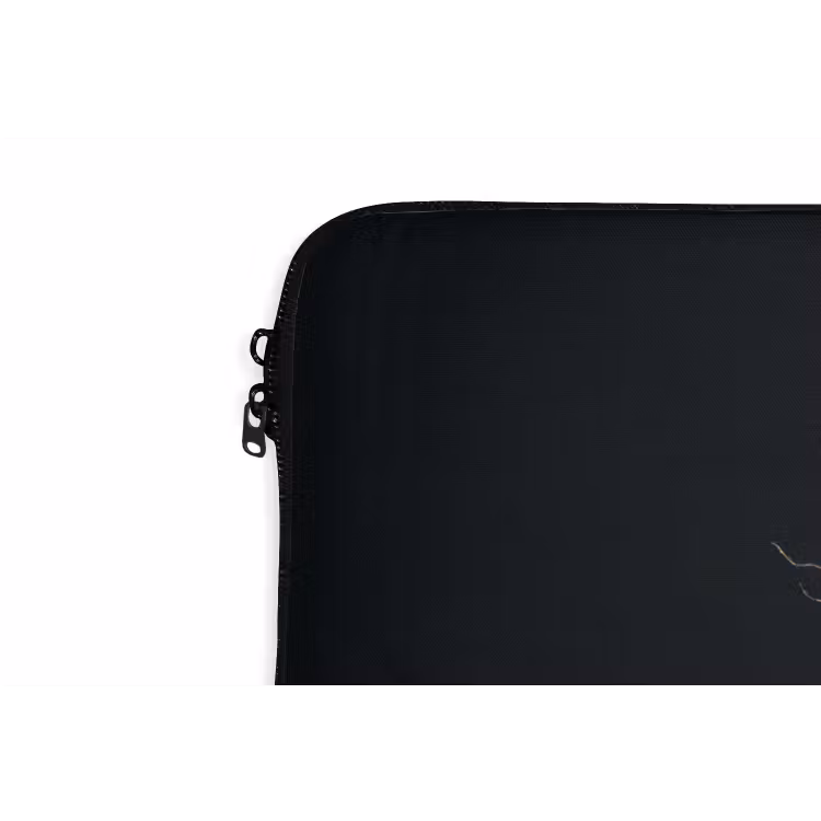 Takken - Blaadjes - Zwart laptophoes neopreen klein -detail