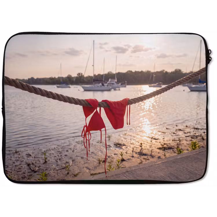 Badkleding - Rood - Zomer - Water - Zonsondergang laptophoes neopreen klein -zkaufland3dotto