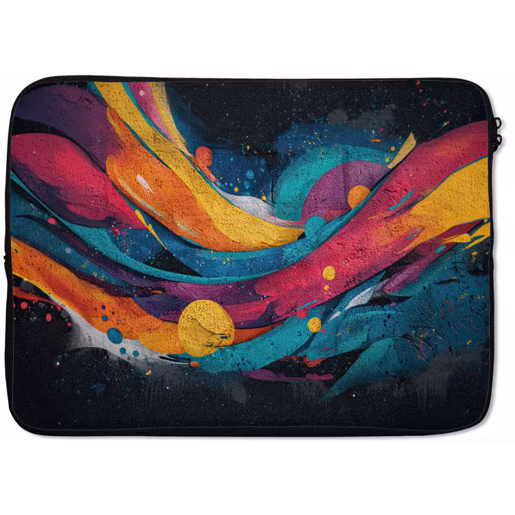 Banen - Golven - Kleurrijk - Abstract laptophoes neopreen klein -zkaufland3dotto