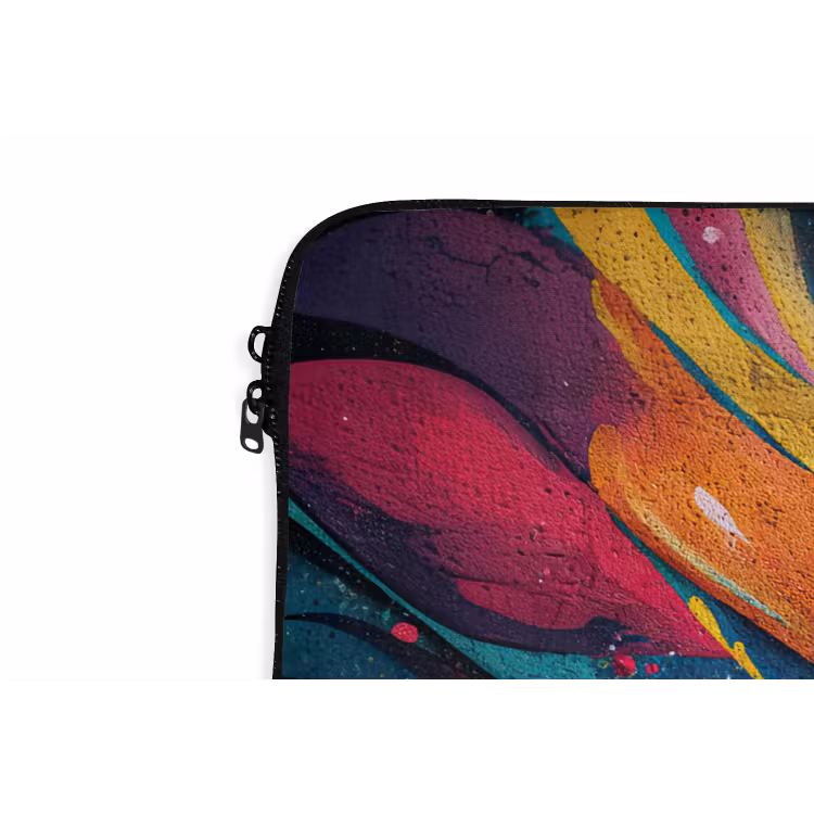 Banen - Golven - Kleurrijk - Abstract laptophoes neopreen klein -detail