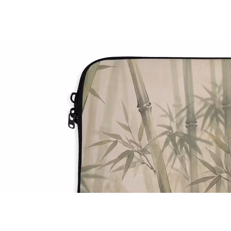Bamboe - Bladeren - Aziatisch - Groen - Natuur laptophoes neopreen klein -detail