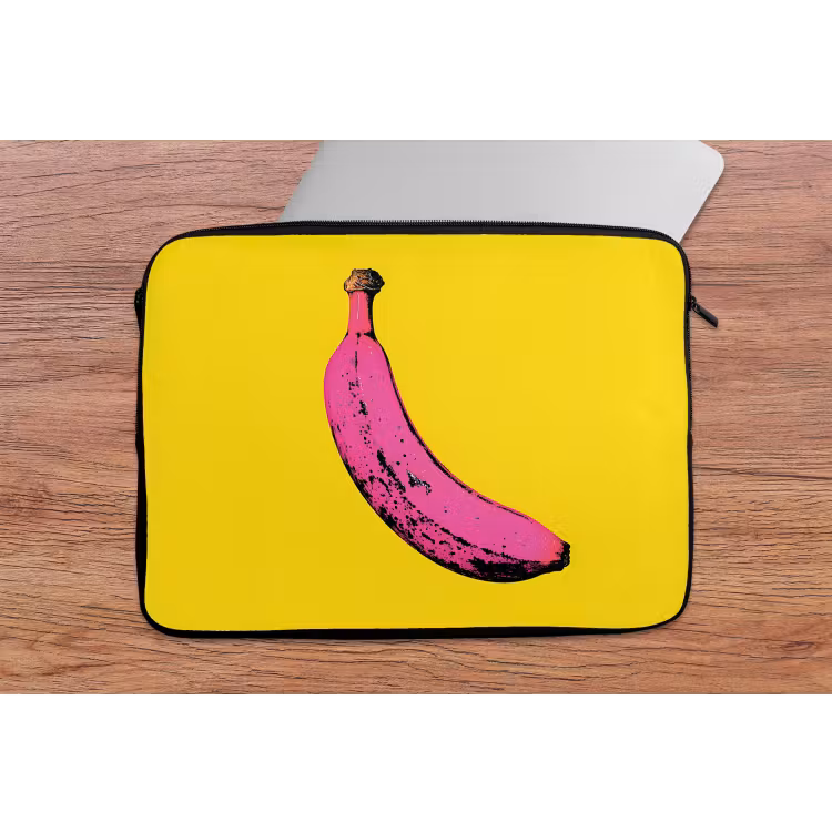 Banaan - Grafisch - Geel laptophoes neopreen klein -tafel