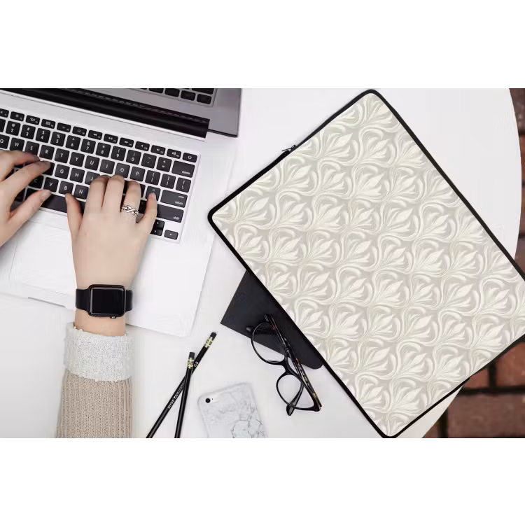 Barok - Patroon - Beige laptophoes neopreen klein 279 -bureau