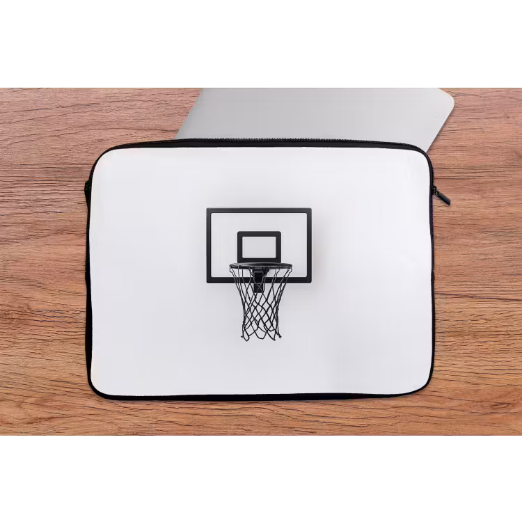 Basketbalbord - Minimalistisch - Zwart laptophoes neopreen klein -tafel