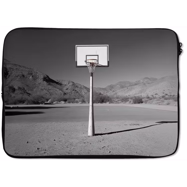 Basketbalpaal - Landschap - Zand - Wit laptophoes neopreen klein -zkaufland3dotto