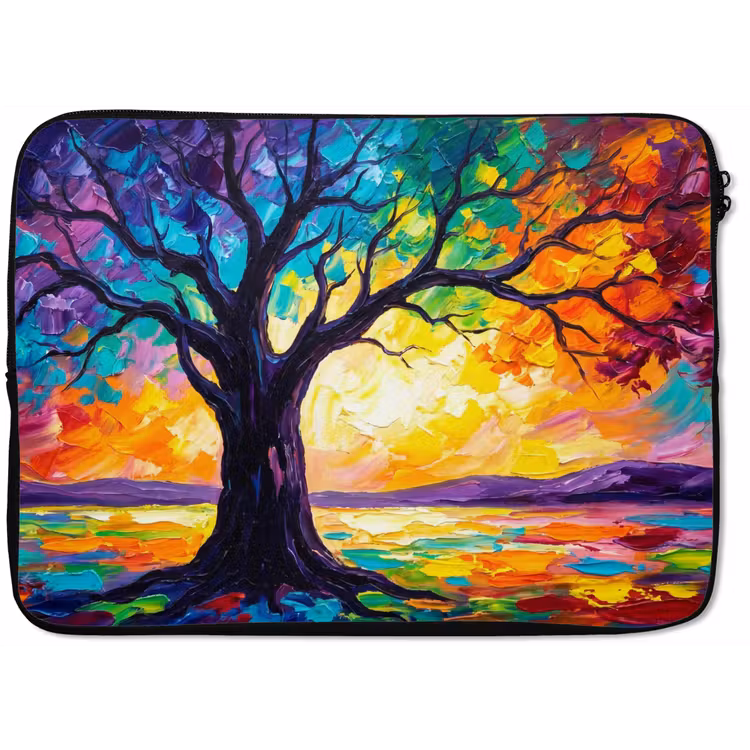 Boom - Landschap - Natuur - Abstract - Kleurrijk laptophoes neopreen klein -zkaufland3dotto