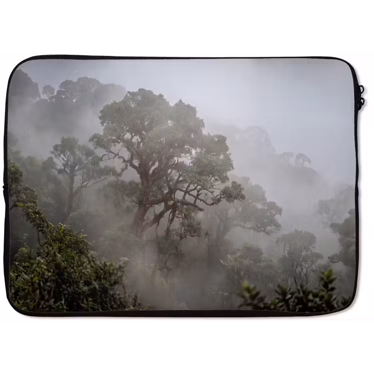 Boom - Mistig - Bos - Groen - Natuur laptophoes neopreen klein -zkaufland3dotto