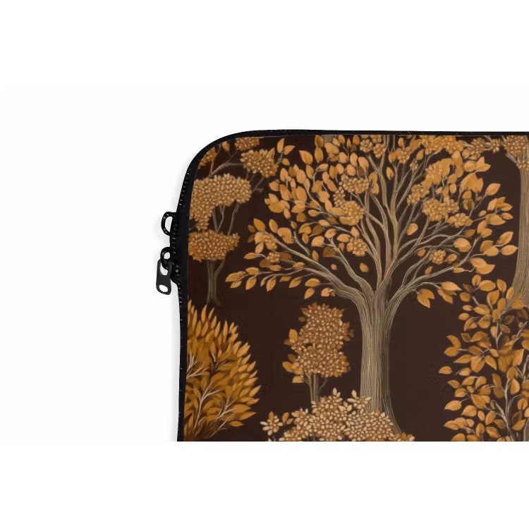 Bomen - Patroon - Bruin laptophoes neopreen klein 279 -detail
