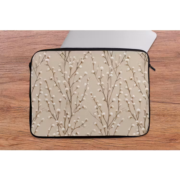 Katoen - Natuur - Taupe laptophoes neopreen klein 279 -tafel