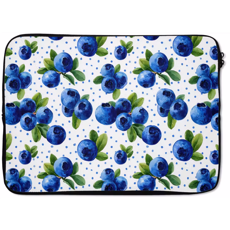 Bessen - Patroon - Blauw laptophoes neopreen klein 279 -zkaufland3dotto